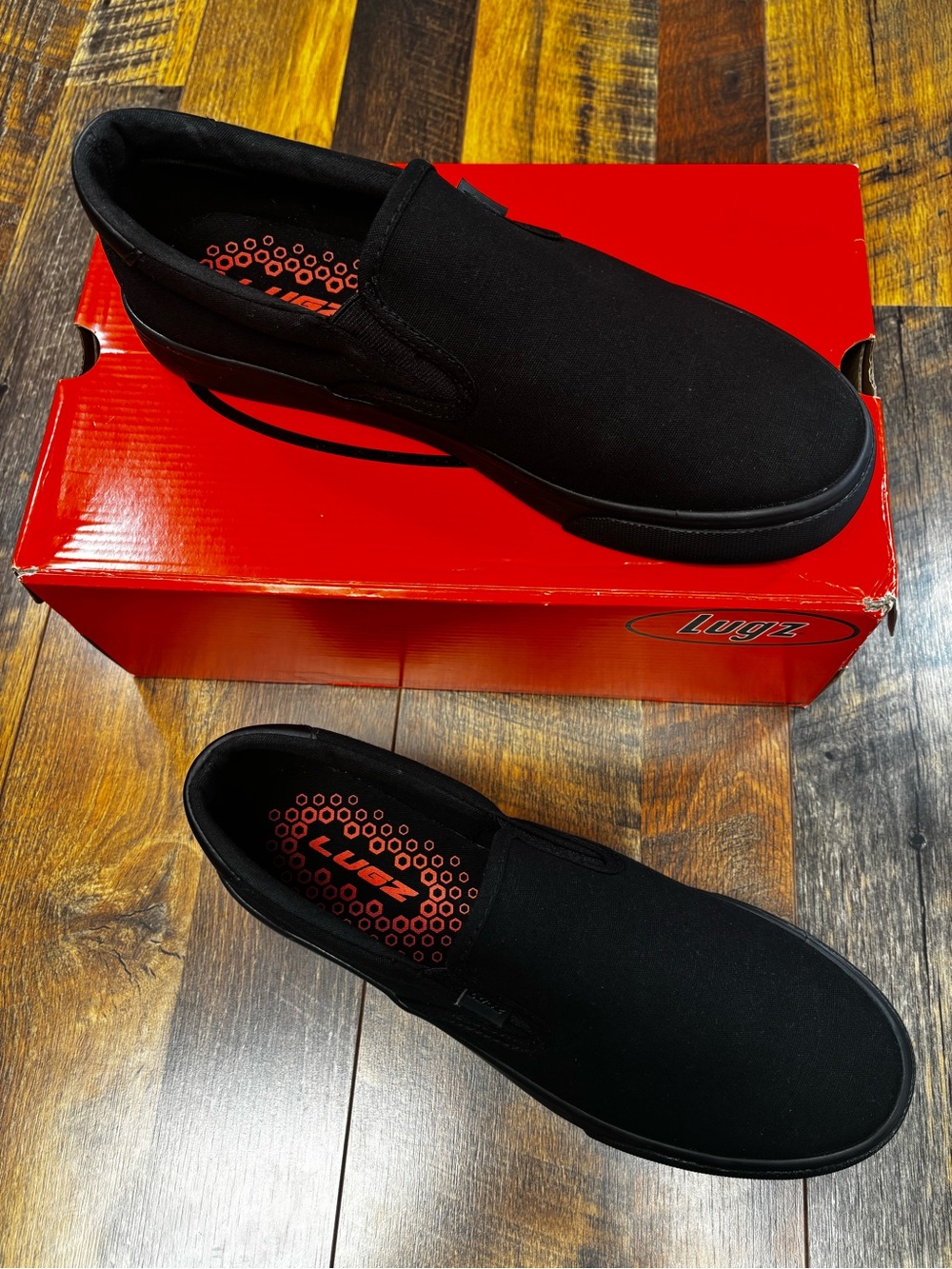 Lugz Men’s Black clipper classic Slip-On Canvas Loafers Size 11W New in Box